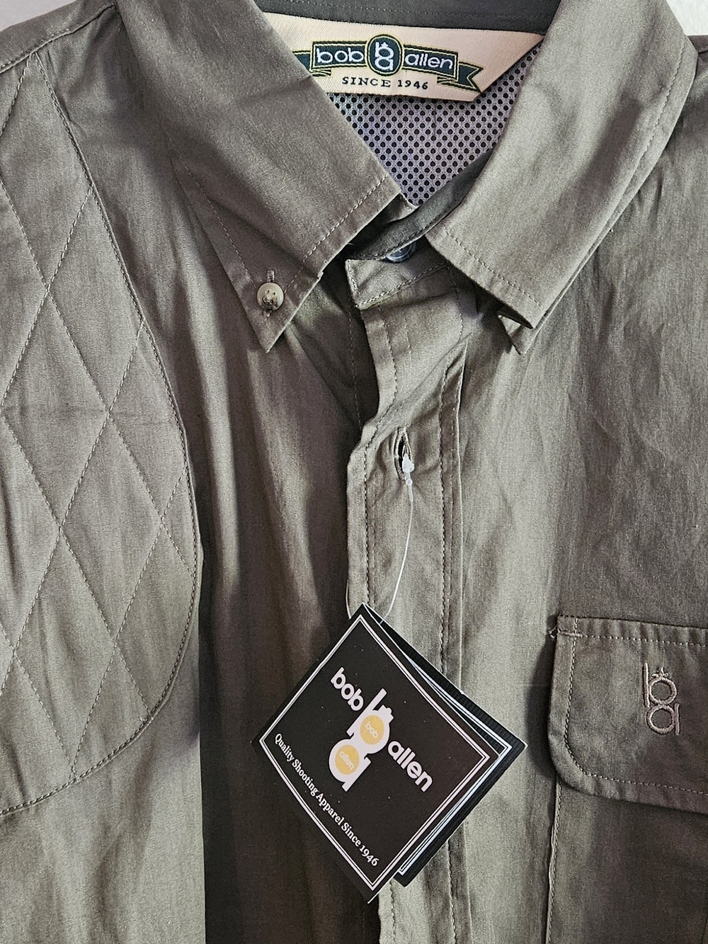 bob allen Men's Olive Green Casual Button-Down Shirt